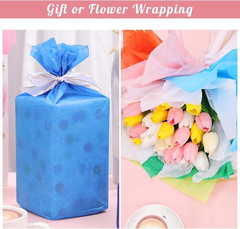 Woric 160 Sheets Multicolor Tissue Paper for Gift Bags - 20 x 14 Inches - Image 4