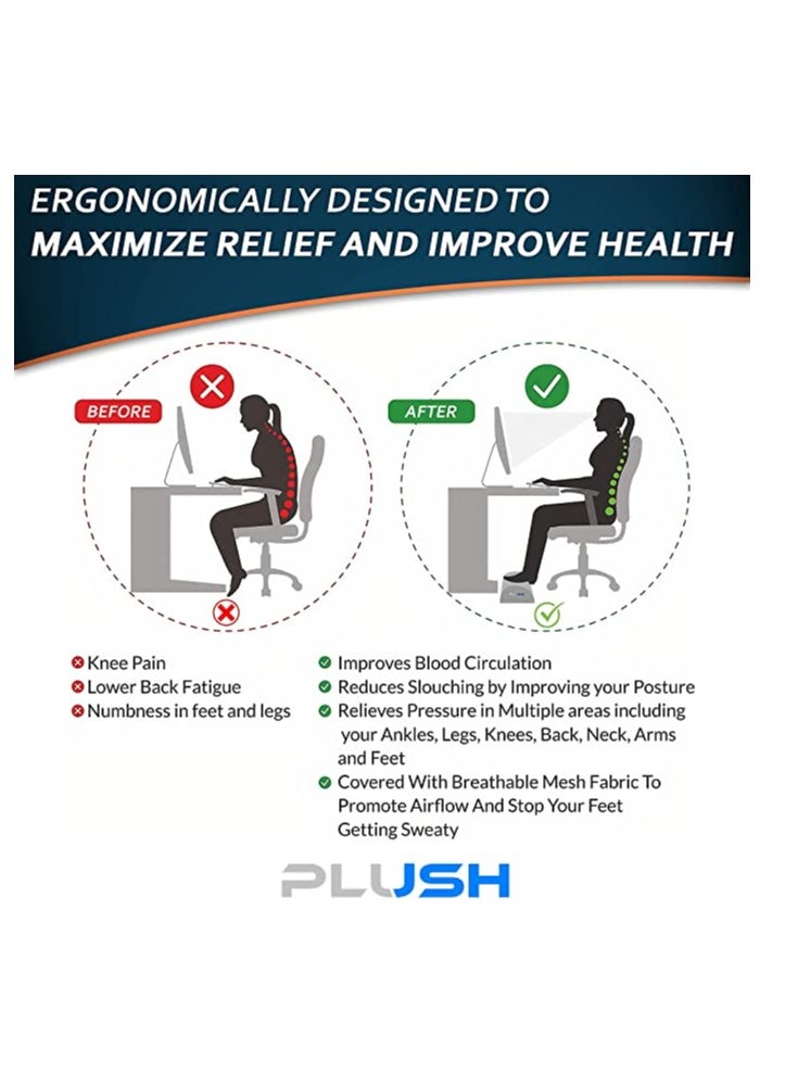 Plush Creative Planet Plush Footrest For Under Desk At Work New Ergonomic Design Excellent Foot Pillow For Office Improves Leg Height Cushion For Relaxed Gaming Tear Drop  - Image 3