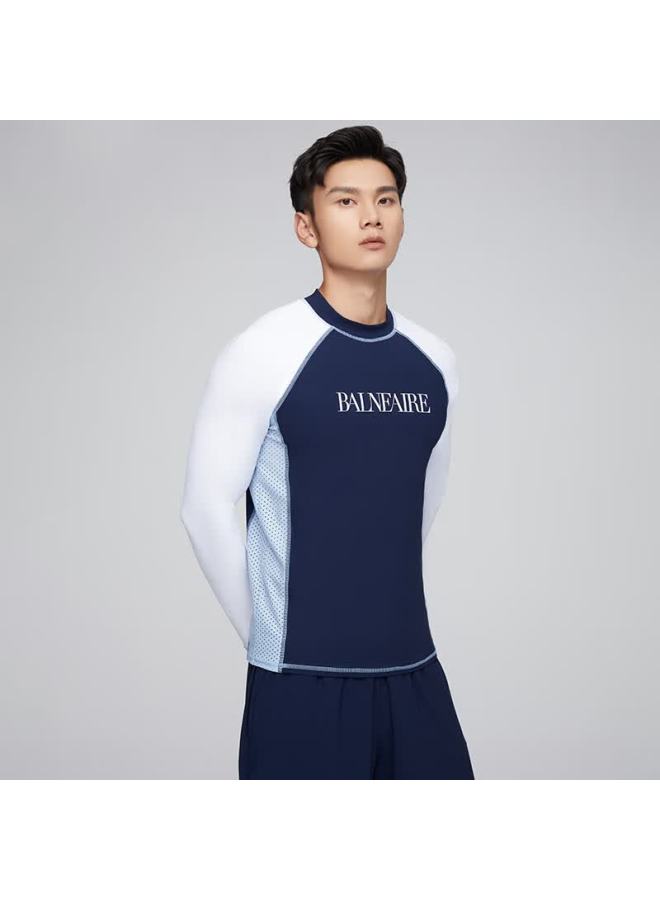 Balneaire Men's Long Sleeve Swimwear Sunscreen Quick-dry Fashion Thermal Spring Swimming Top 3XL - Image 3