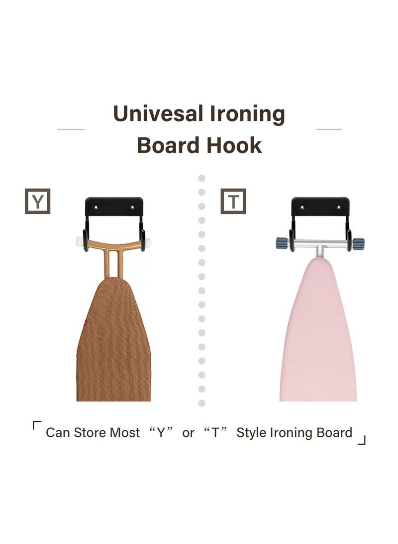 Ironing Board Wall Mount, Ironing Board Hanger, Ironing Board Holder, Iron Board Hook Wall Mount with Mounting Screws, for Laundry Rooms - Image 4