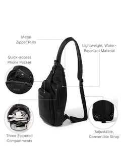 Baggallini Baggallini Central Park Sling - Sling Crossbody Bag for Women with Convertible Adjustable Shoulder Strap, Black  - Image 3