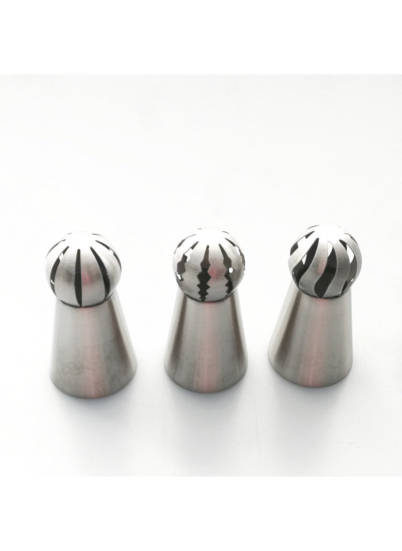 Generic 3-Piece Torch Ball Piping Tips Set for Cake Decorating 