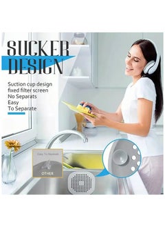 VIUAUAX 4 Pcs Silicone Drain Protector with Sucker, Square Drain Cover Bathroom floor drain filter, Shower Drain Cover Hair Catcher, Sink Strainer Shower Hair Catcher Bathtub Drain Cover for Kitchen Bathroom - White,Grey  - Image 3