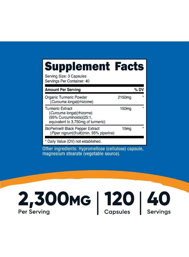 Nutricost Turmeric Curcumin Pills 1 Bottle - Image 2