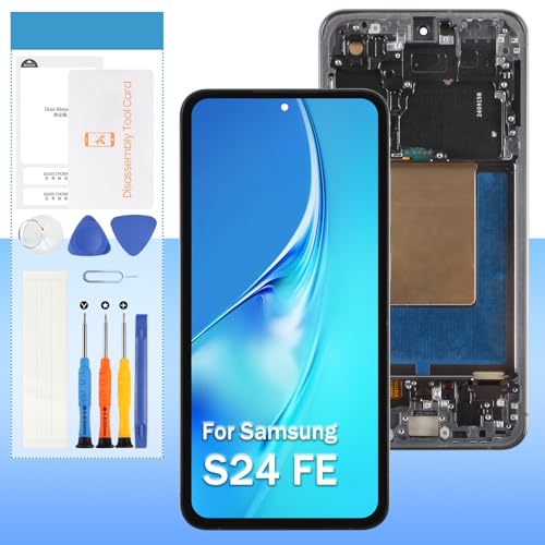 Yondista AMOLED Screen Replacement for Samsung Galaxy S24 FE SM-S721B, SM-S721B/DS, SM-S721U1, SM-S721U, SM-S721W, SM-S7210, SM-S721N 6.7" LCD Display Touch Digitizer Glass Assembly - Black with Frame - Tools - Image 1
