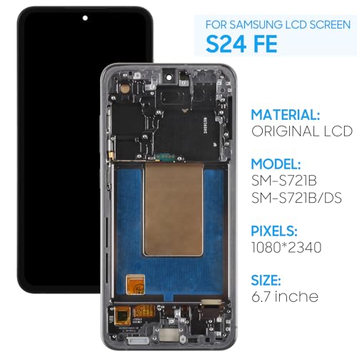 Yondista AMOLED Screen Replacement for Samsung Galaxy S24 FE SM-S721B, SM-S721B/DS, SM-S721U1, SM-S721U, SM-S721W, SM-S7210, SM-S721N 6.7" LCD Display Touch Digitizer Glass Assembly - Black with Frame - Tools - Image 2