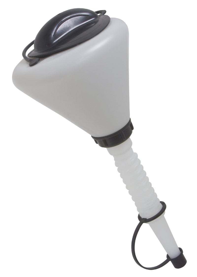 Lisle 19832 Plastic Funnel with Lid and Spout Cap - 1.6 Quart Capacity, One Size, Factory - Image 1