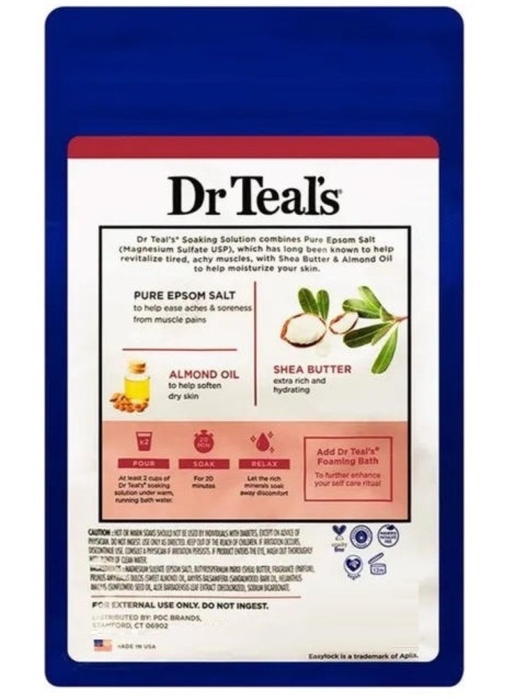 Dr Teal's Pure Epsom Salt Soaking Solution + Shea Butter & Almond Oil Essential Oils 1.36Kg - Image 4