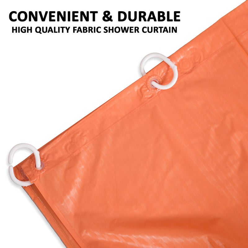 Kuber Industries (Pack of 4) Shower Curtain | 7 Feet | PVC Waterproof Window Curtain | Bathroom Shower Curtain | AC Curtains | Bathtub Curtains | 8 Rings Curtain | Lining | Orange - Image 2