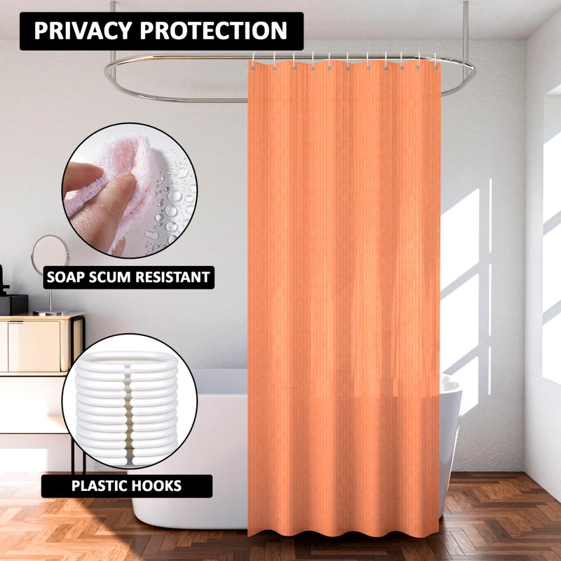 Kuber Industries (Pack of 4) Shower Curtain | 7 Feet | PVC Waterproof Window Curtain | Bathroom Shower Curtain | AC Curtains | Bathtub Curtains | 8 Rings Curtain | Lining | Orange - Image 4