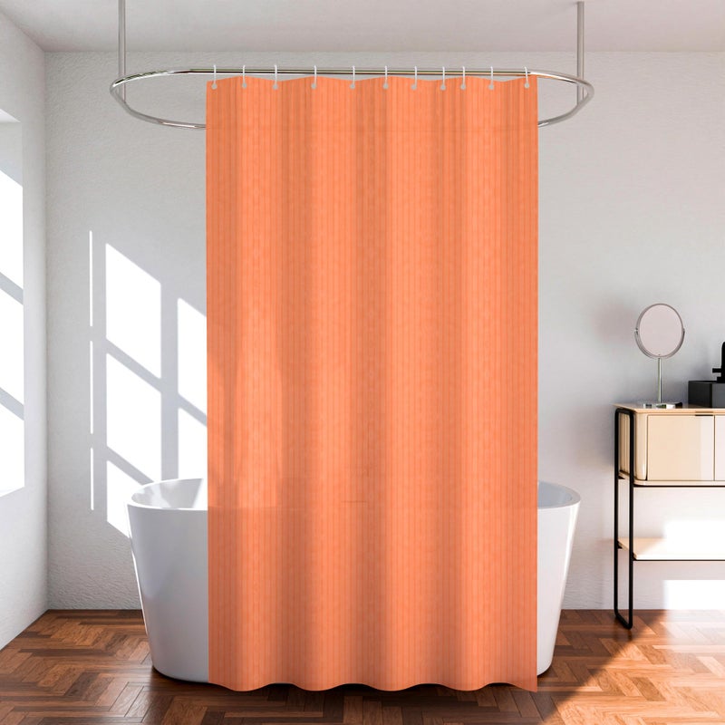 Kuber Industries (Pack of 4) Shower Curtain | 7 Feet | PVC Waterproof Window Curtain | Bathroom Shower Curtain | AC Curtains | Bathtub Curtains | 8 Rings Curtain | Lining | Orange - Image 1