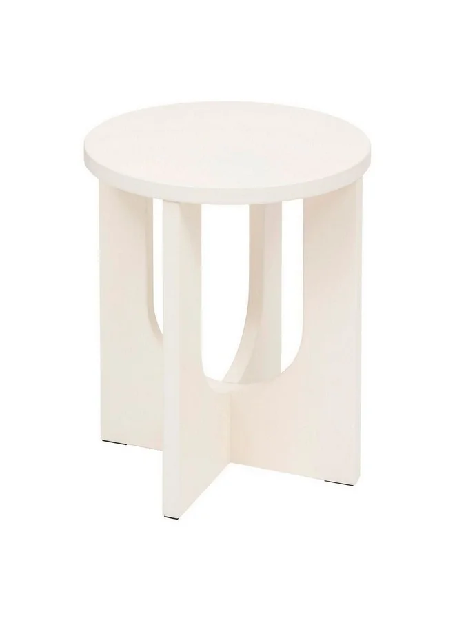 Atmosphera Bloom Sleek and Minimalist Round Side Table Ivory 50.5 x 40 x 40 cm 206046A