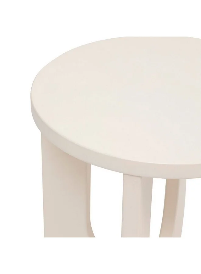 Atmosphera Bloom Sleek and Minimalist Round Side Table Ivory 50.5 x 40 x 40 cm 206046A