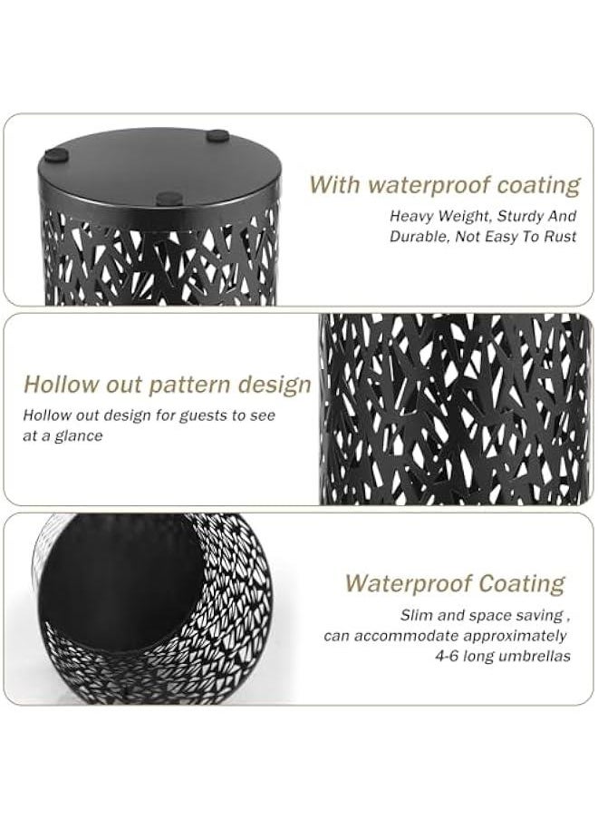Generic - Metal Umbrella Holder,Round Umbrella Stand Rack for Entryway,Freestanding Umbrella Organizer,Umbrella Storage Rack,Umbrella Holder Bin,Cane Walking Stick Holder for Home Office Hotel,5.9×16.5 (Black - Image 1