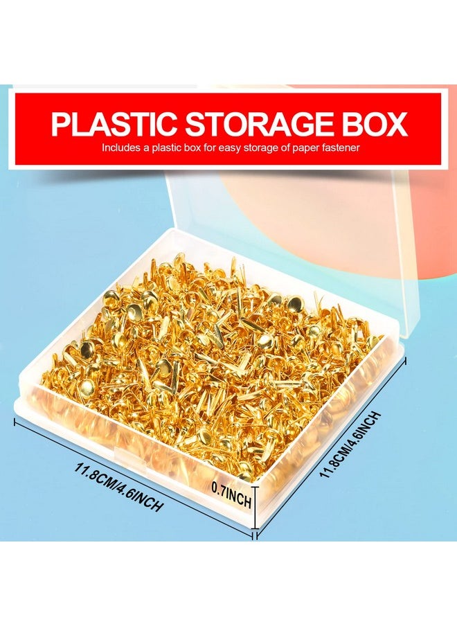 HNYYZL HNYYZL 500PCS Brads for Paper Crafts, Mini Gold Paper Fasteners,Mini Brass Fasteners,Brads Paper Fasteners,Mini Brads Round Head 8mm Paper Fasteners for Paper Crafts (0.3 x 0.6 Inch)  - Image 4