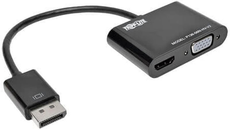 Tripp Lite DisplayPort 1.2 to VGA/HDMI All-in-One Converter Adapter, 4Kx2K HDMI @ 24/30Hz, 6in (P136-06N-HV-V2),Black