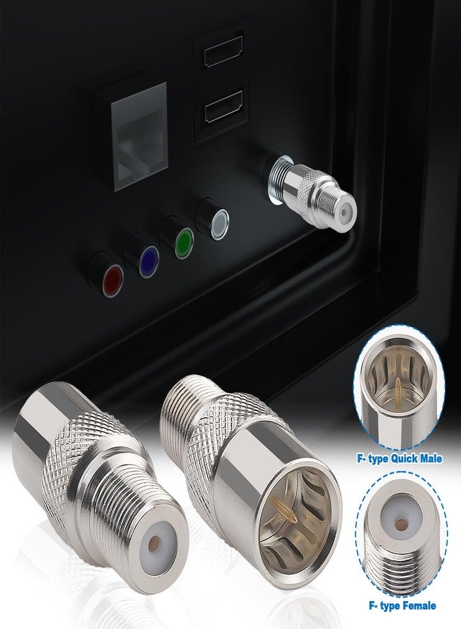 onelinkmore Coax Quick Connector Quick Push On Male to F Female Adapter F Type Male to Female Extender Push on Connector for RG6 Coaxial Cable,Antenna, RVs, Satellite Receiver and Camping TV Connection Pack of 2 - Image 5