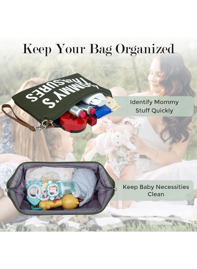 printe Mom's Bag, Hospital Bag for Labor and Delivery, Large Mommy Diaper Bag for Mom Overnight Travel, Waterproof Baby Bag with Pouches and Straps, Olive Green - Image 5