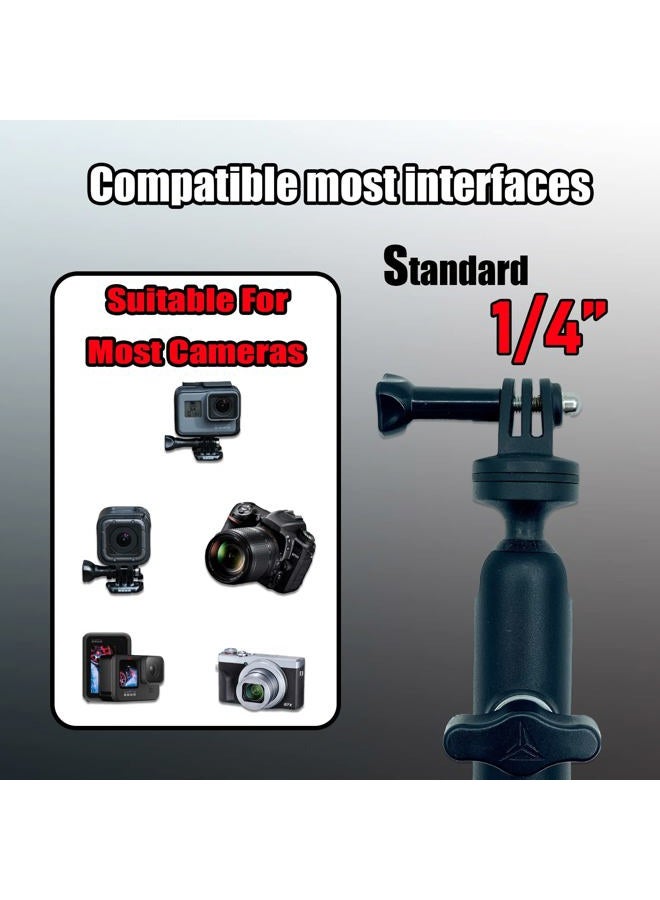 LAZORA 360°Motorcycle Camera Mount for GoPro Bike Holder Handlebar Mount Bracket 1/4 Metal Stand GoPro Hero10/9/8/7/6/5/4/3+ Action Cameras Accessory (Fits Bicycle Utv Motorcycle Handlebar Holder) - Image 4