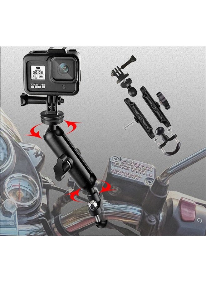 LAZORA 360°Motorcycle Camera Mount for GoPro Bike Holder Handlebar Mount Bracket 1/4 Metal Stand GoPro Hero10/9/8/7/6/5/4/3+ Action Cameras Accessory (Fits Bicycle Utv Motorcycle Handlebar Holder) - Image 1