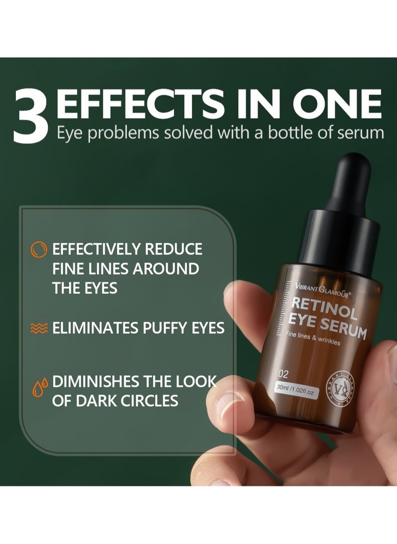 Vibrant Glamour - Anti Aging Retinol Eye Serum 30ml Rapid Wrinkle Repair Anti Wrinkle Skin Remove Age Dark Circles - Image 1