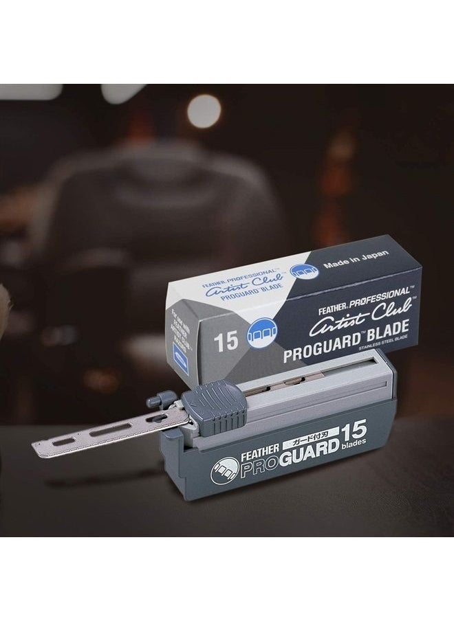 Feather Artist Club ProGuard Razor Blades - (3 Pack of 15) - Single Straight Edge Razor Blades with Guard Refills for Shaving - For Men & Barbers 