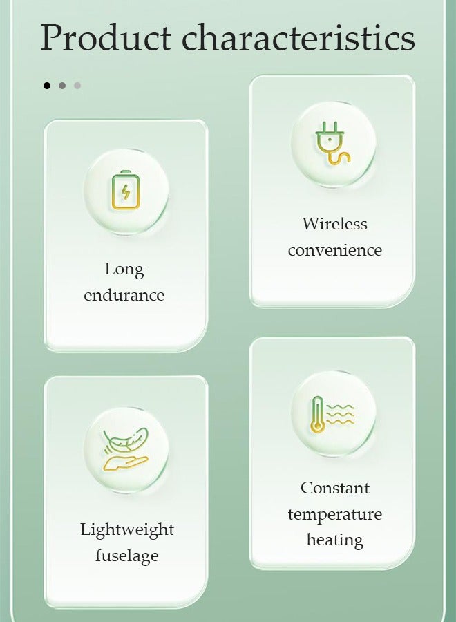 DUNISO Cordless straightening brush, portable heated mini straightening comb, USB charging anti scalding comb, can be used for both straight and curly hair, with three temperature control - Image 4