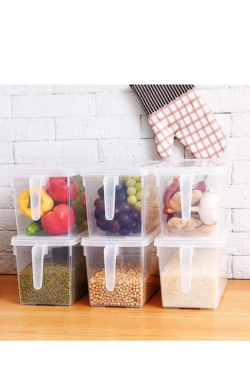 KOOKNA Fridge Organizer Containers 4PCS, Clear Plastic Refrigerator Storage Boxes with Lids and Handle, Large 5L Stackable Containers (31×25×15.5cm) - Image 5