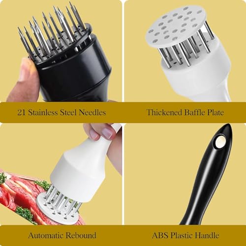 Trifecta Meat Tenderizer Tool Stainless Steel 21 Sturdy & Sharp Needle Meat Tenderizer Tool for Tenderizing Chicken Beef Steak and Pork (Multi - 2) - Image 5