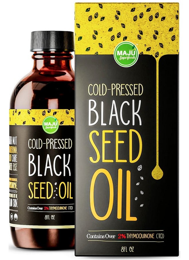 Maju Superfoods Maju Black Seed Oil 3 Times Thymoquinone Coldpressed 100% Turkish Black Cumin Seed Oil Liquid Pure Blackseed Oil Glass Bottle 8 Oz  - Image 2
