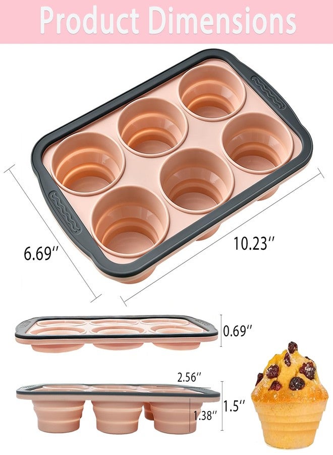 Ceoyiler Silicone Muffin Pans with Metal Frame, 6-Cavity Muffin Pan, Nonstick Silicone Cupcake Pan for Baking Homemade Muffins, Bread, and Cupcakes, Dishwasher Safe - Image 3