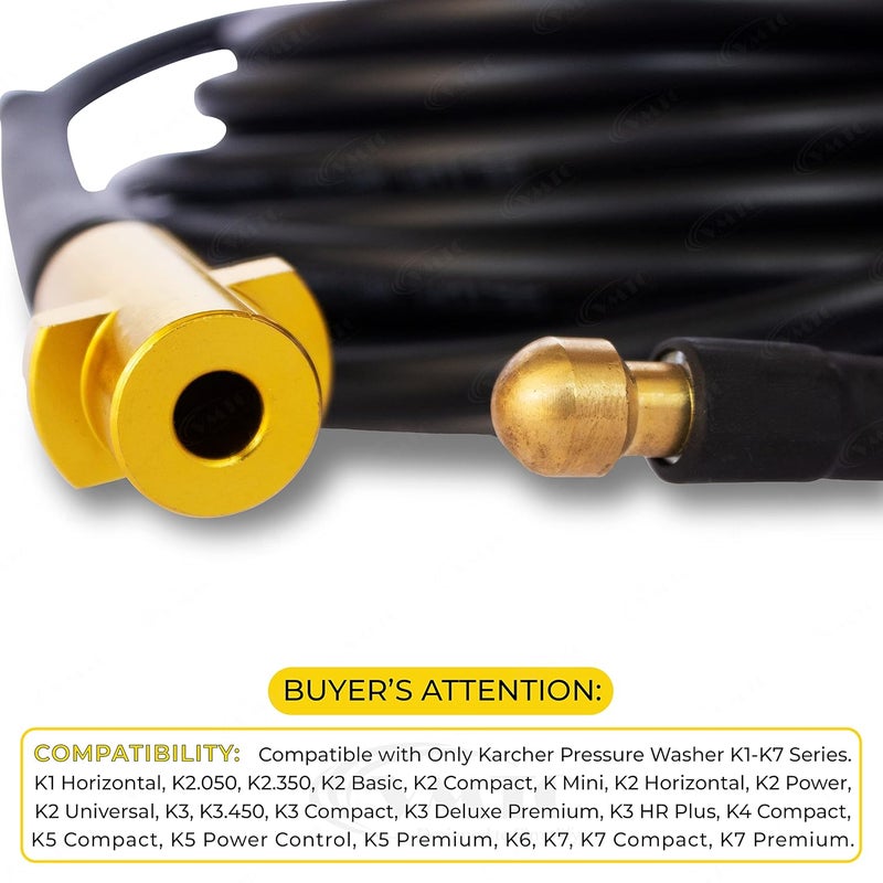 VMTC مجموعة تنظيف أنابيب التصريف VMTC متوافقة مع غسالة الضغط كارتشر K1K7 ملحق بندقية غسيل السيارات عالية الضغط 5 متر - Image 2