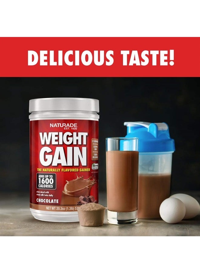 Naturade All Natural Weight Gain Drink Mix - Gluten Free, Delicious Taste, 1600 Calories per Servings - Mass Gainer w/Carbohydrates & Protein - Chocolate, 20.3 Ounce (12 Servings).  - Image 3