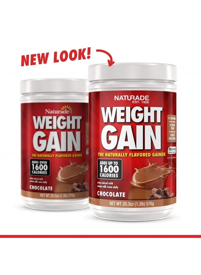 Naturade All Natural Weight Gain Drink Mix - Gluten Free, Delicious Taste, 1600 Calories per Servings - Mass Gainer w/Carbohydrates & Protein - Chocolate, 20.3 Ounce (12 Servings).  - Image 4