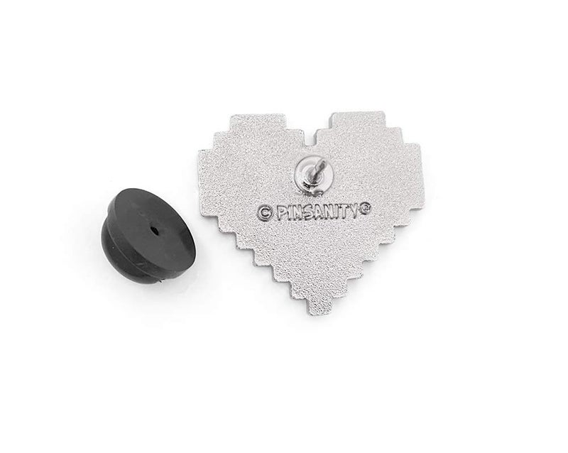 Pinsanity Retro 8-Bit Pixel Heart Enamel Lapel Pin - Image 3