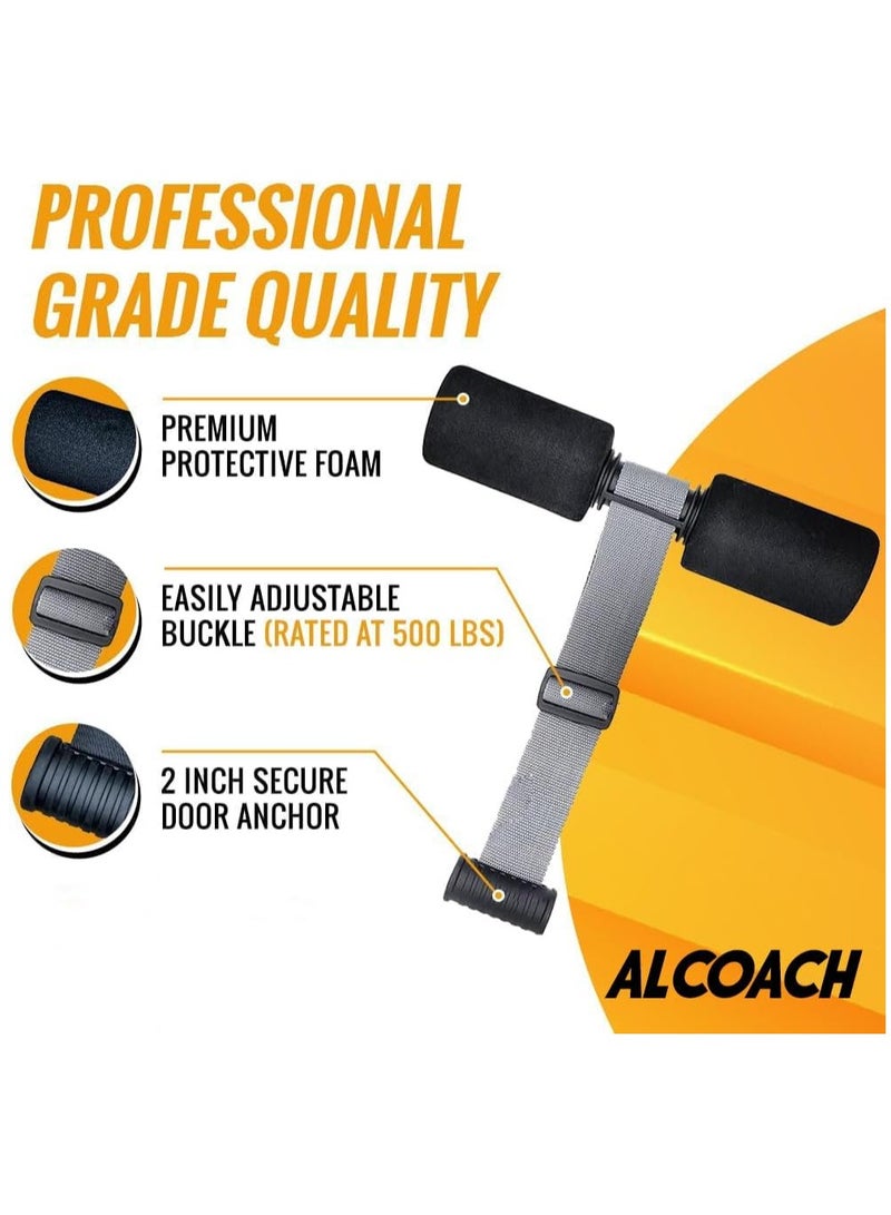 ALCOACH Sit Up Exercise Equipment Hamstring Curl Strap Machine Door Sit Up Bar for Home Gym or Home Workout Portable and Adjustable Workout Bar and Sit Up Foot Holder - Image 3