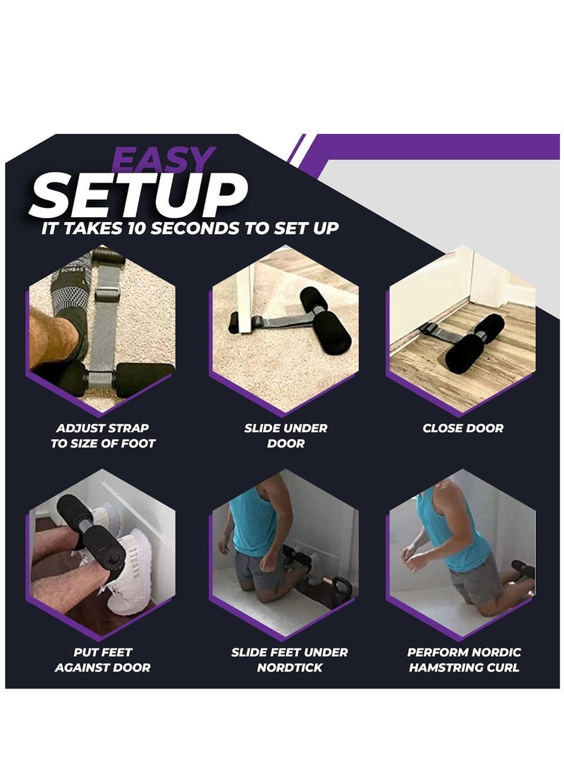 ALCOACH Sit Up Exercise Equipment Hamstring Curl Strap Machine Door Sit Up Bar for Home Gym or Home Workout Portable and Adjustable Workout Bar and Sit Up Foot Holder - Image 4