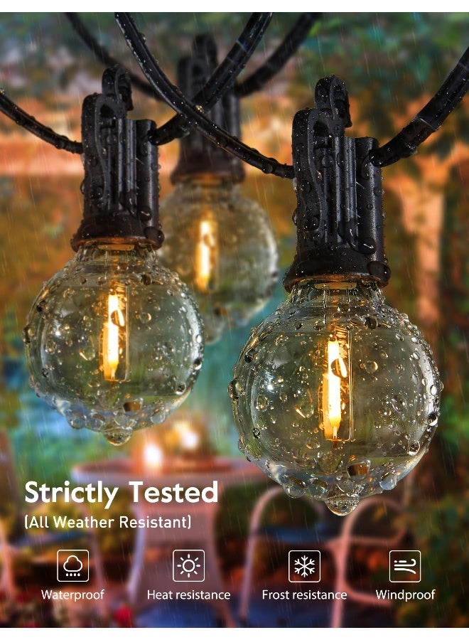 Brightown Outdoor String Lights 25 Feet G40 Globe LED Patio Lights with 13 Edison Plastic Bulbs1 Spare Waterproof Connectable Hanging Lights for Backyard Porch Balcony Party Decor E12 Socket Base Black - Image 4