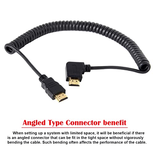 chenyang HDMI to HDMI 1.4 Stretch 90 Degree Right Angled Extension Cable 4K@60hz 1.2M - Image 3