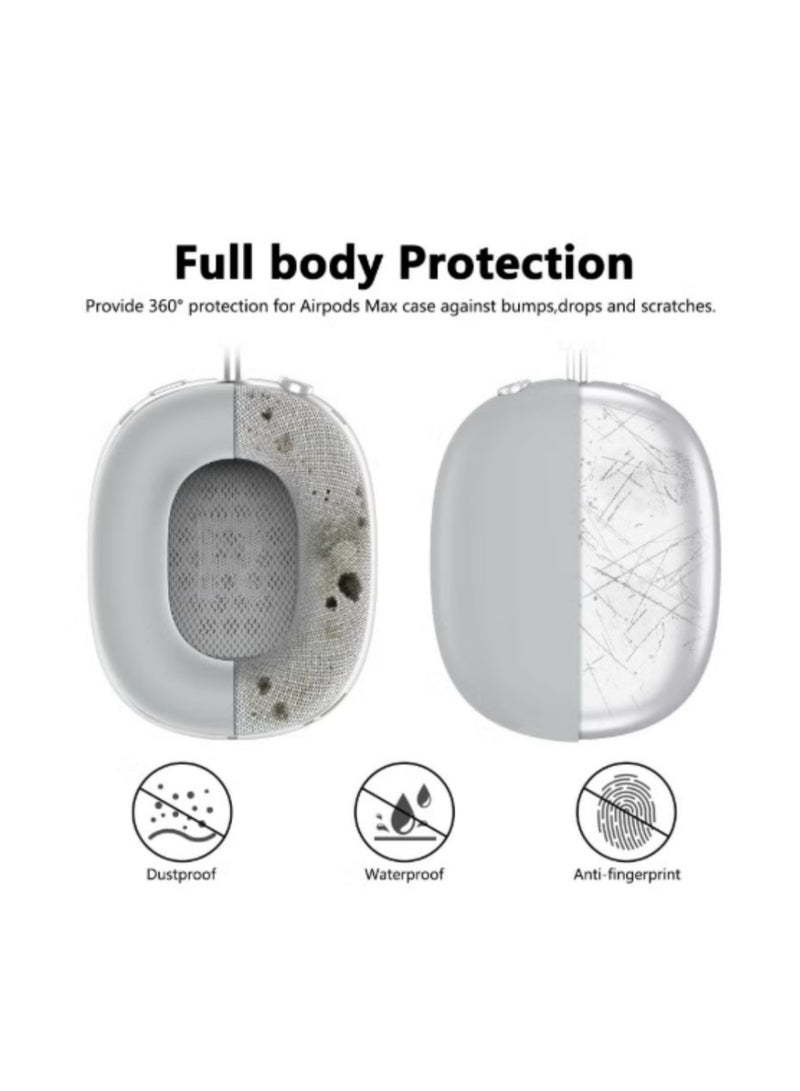 BEILINGDUN Silicone Cases Suitable for Apple AirPods Max 3-in-1 Headphones Anti-Scratch Ear Cups Cover Headband Cover and Ear Pad Protector Case Skin Accessories (Grey) - Image 2