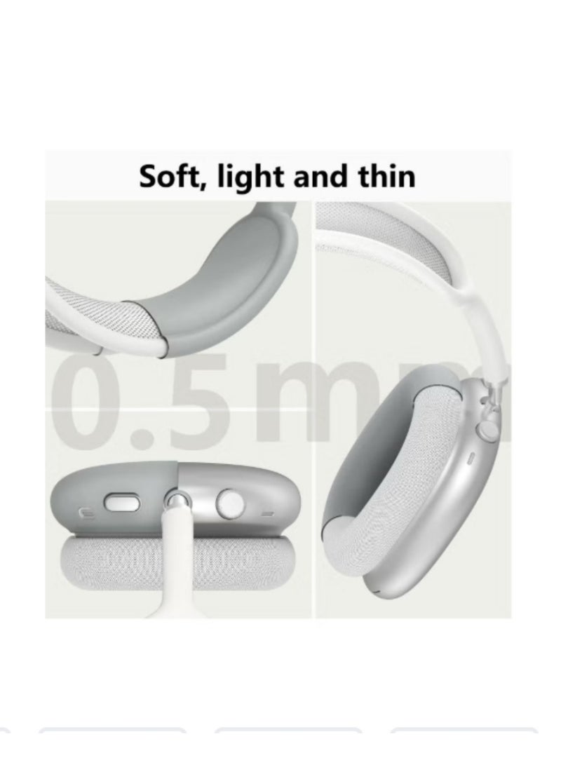 BEILINGDUN Silicone Cases Suitable for Apple AirPods Max 3-in-1 Headphones Anti-Scratch Ear Cups Cover Headband Cover and Ear Pad Protector Case Skin Accessories (Grey) - Image 4