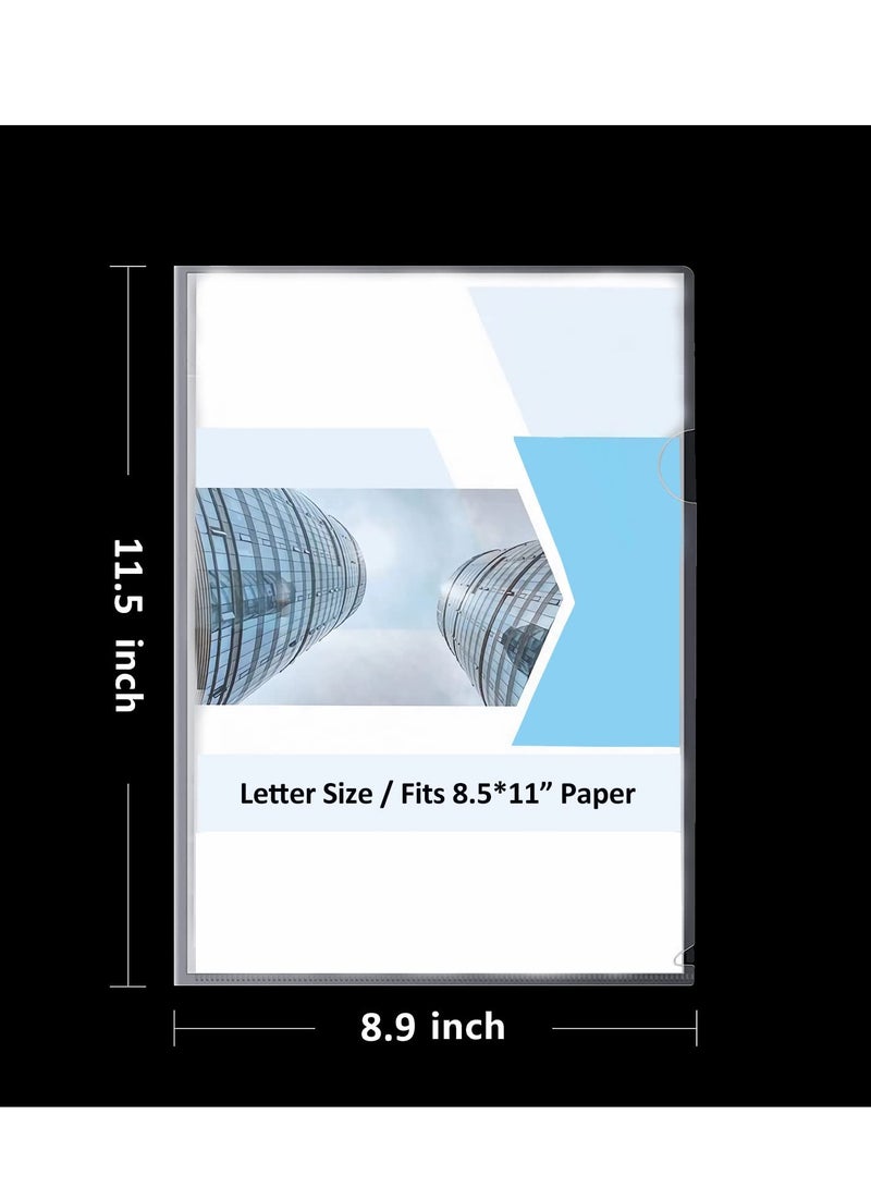 20 Clear Plastic File Folders, L-Type A4 Project Pockets for Office and School Use, Durable Transparent Sleeves for Organizing Documents - Image 3