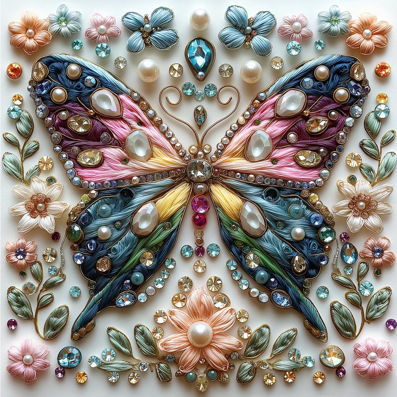 MINIWAN Butterfly Jigsaw Puzzles for Adults 500 Pieces Colorful Crystal Flower Puzzles Beautiful Diamond Art Puzzle Difficult Unique Family Challenging Games Gift for Teens Adults Puzzle (20"x20") - Image 1