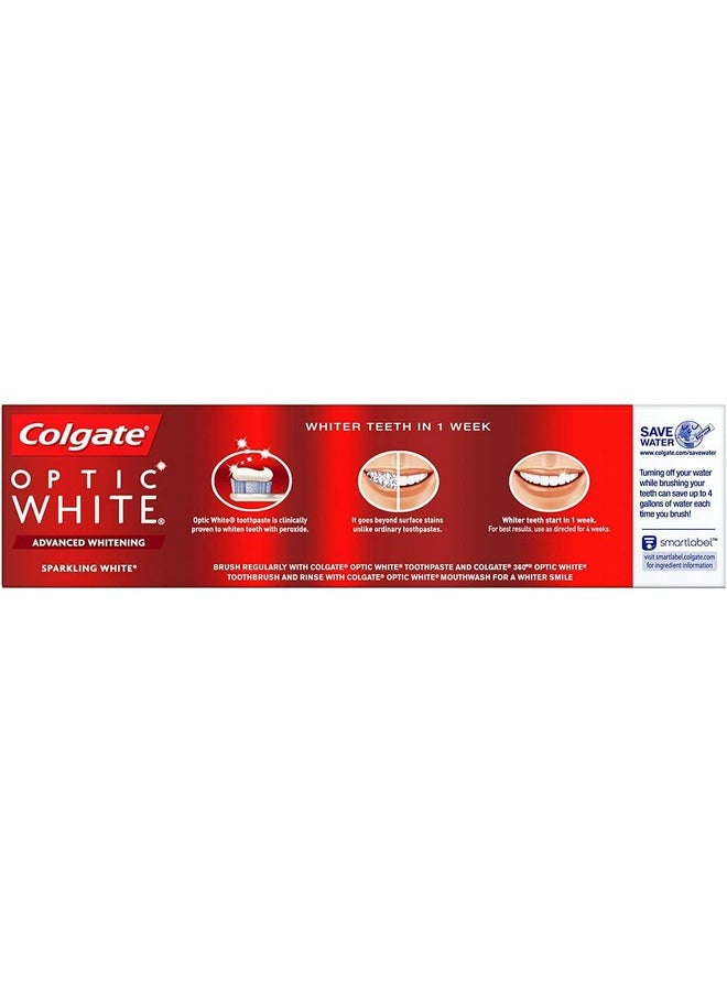 Colgate Optic White Advanced Teeth Whitening Toothpaste Sparkling White (4.2 Oz. 5 Pk.) 21 Oz  - Image 4
