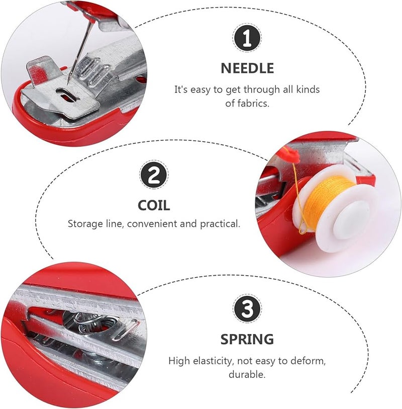 Artibetter 2 قطعة ماكينة خياطة يدوية محمولة صغيرة لإصلاح الملابس والنسيج للسفر والاصنعها بنفسك - Image 5
