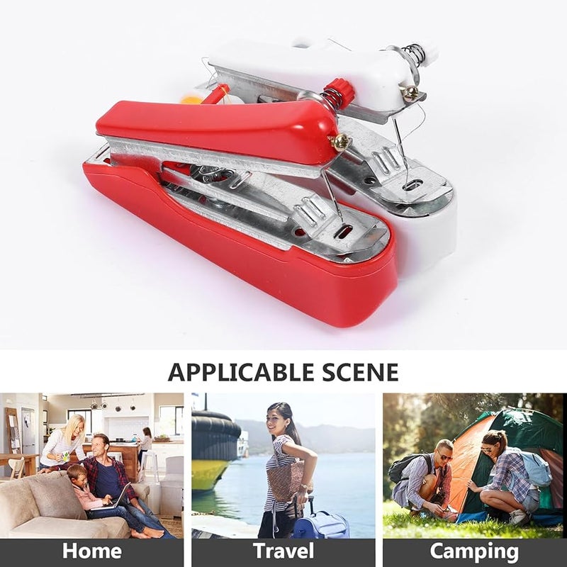 Artibetter 2 قطعة ماكينة خياطة يدوية محمولة صغيرة لإصلاح الملابس والنسيج للسفر والاصنعها بنفسك - Image 4