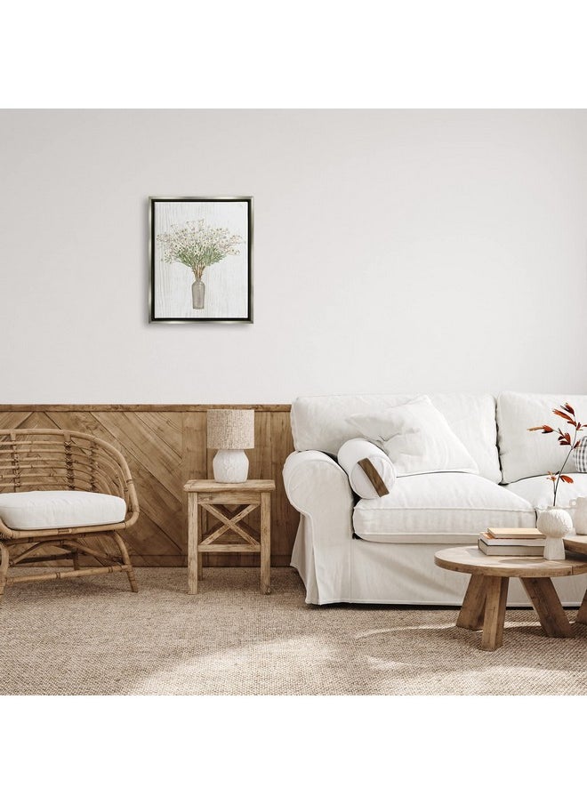 Stupell Industries - Stupell Industries Country Wildflower Blooms Arrangement Rustic Plank Pattern Floating Framed Wall Art, Design By Ziwei Li - Image 1