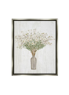 Stupell Industries Stupell Industries Country Wildflower Blooms Arrangement Rustic Plank Pattern Floating Framed Wall Art, Design By Ziwei Li  - Image 1