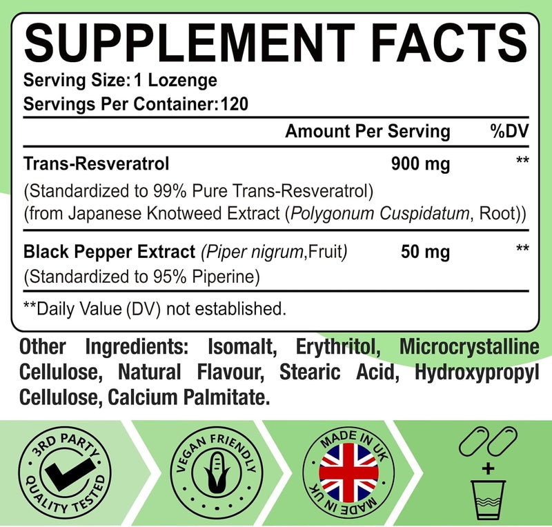 Ascuoli 99 Ultra Purity TransResveratrol 1100mg 3in1 Advanced Formula Organic Resveratrol Supplement Max Antioxidant AntiAging Skin Health Cell Repair Boost NAD Immune  Energy 60 Caps - Image 2
