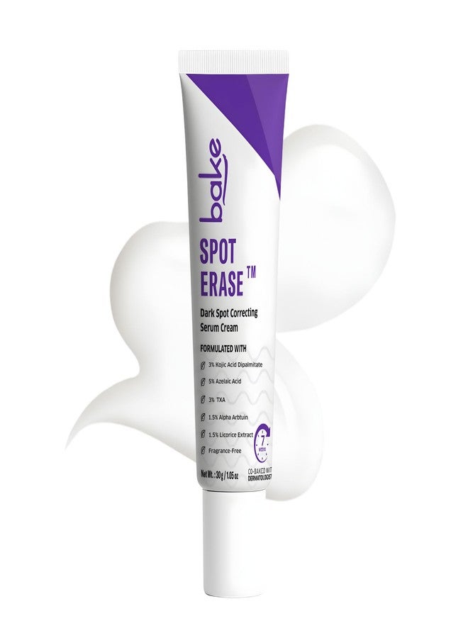 BAKE Spot Erase™ Dark Spot Correcting Serum Cream with 5% Azelaic Acid, 3% Kojic Acid Dipalmitate | Reduces Dark Spots, Melasma, Post Acne Marks & Pigmentation | 1.5% Alpha Arbutin | For All Skin Types - 30g - Image 1